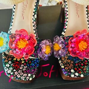Betsey Johnson Multicolor Floral Heels